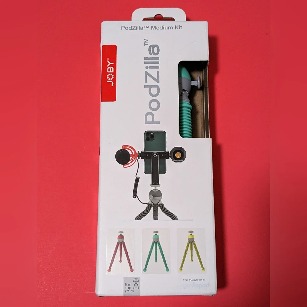 JOBY PodZilla Medium Kit, Flexible Tripod with GripTight 360 Phone Mount